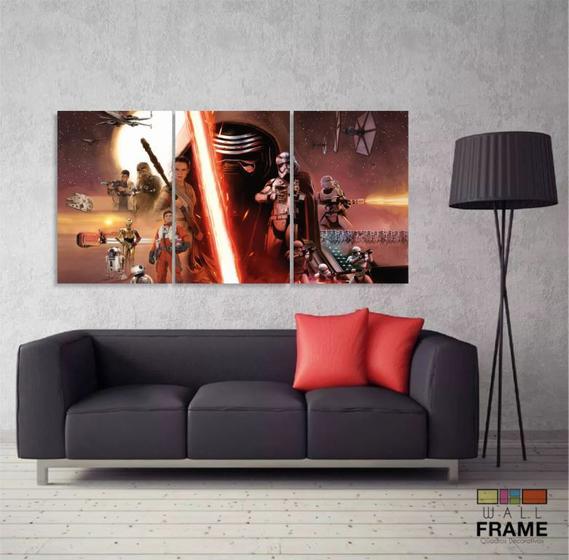 Imagem de Quadro Decorativo Star Wars G 5 peças 120x60 3 peças cm em tecido