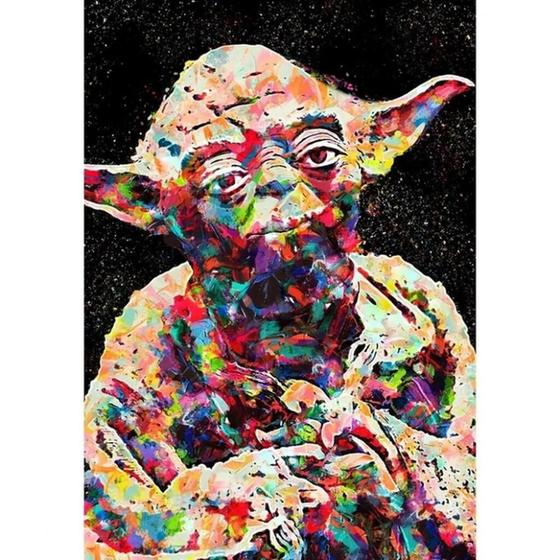 Imagem de Quadro Decorativo Star Wars Mestre Yoda Estilizado 1 Tela