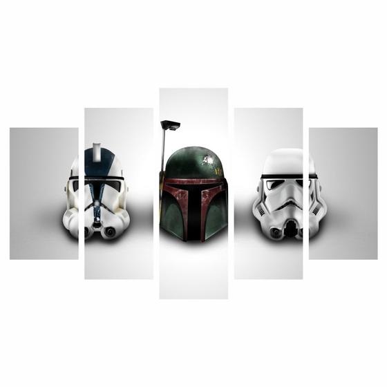 Imagem de Quadro Decorativo Stormtrooper Star Wars 5 Peças 114x65cm