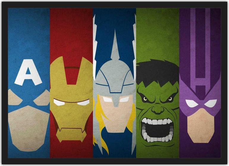 Imagem de Quadro Decorativo Super Heróis Nerd Geek Decorações Com Moldura G8