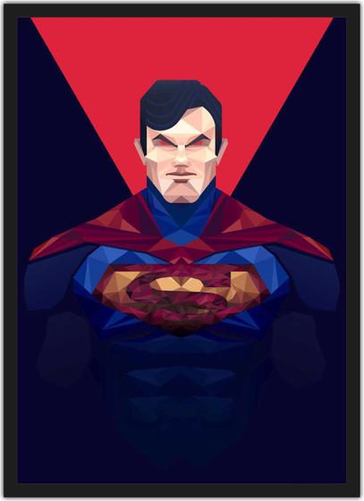 Imagem de Quadro Decorativo Superman Heróis Geek Decorações Com Moldura G05