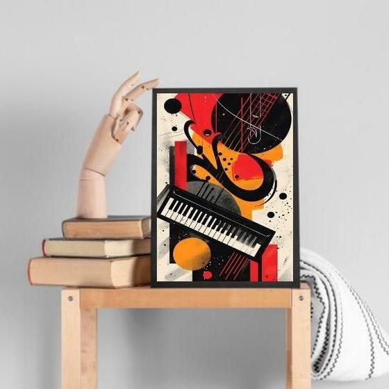 Imagem de Quadro Decorativo Teclado - Música 33X24Cm