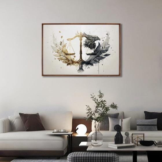 Imagem de Quadro Decorativo Temático Direito com 1 Tela para Escritório Hall Lavabo 80cm X 120cm Tabaco