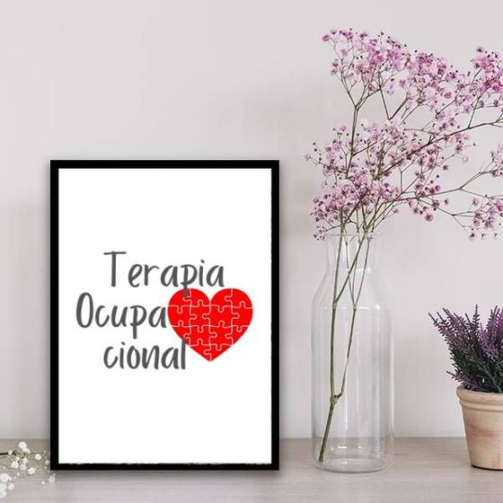 Imagem de Quadro Decorativo Terapia Ocupacional 24x18cm - com vidro