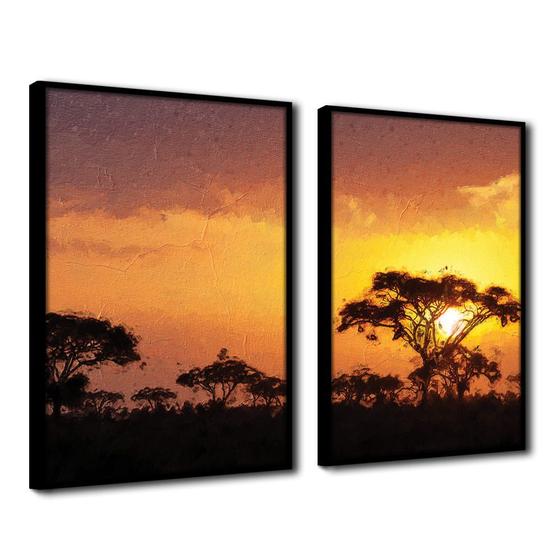 Imagem de Quadro Decorativo Textura CX Alta 2un 40x60 Árvore sob o Sol