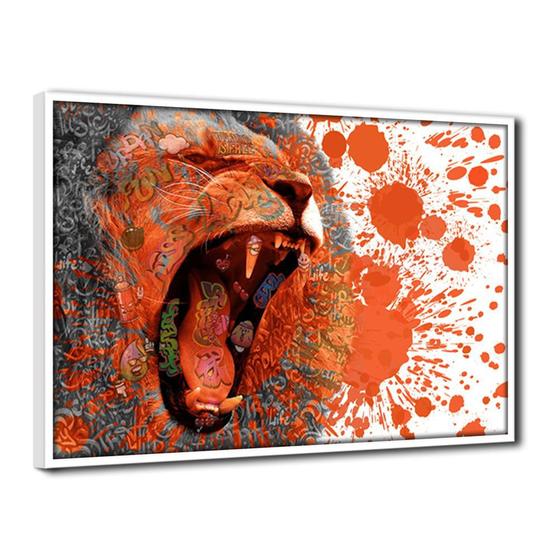 Imagem de Quadro Decorativo Textura CX Alta Rugido Leão 1 pç 40x60