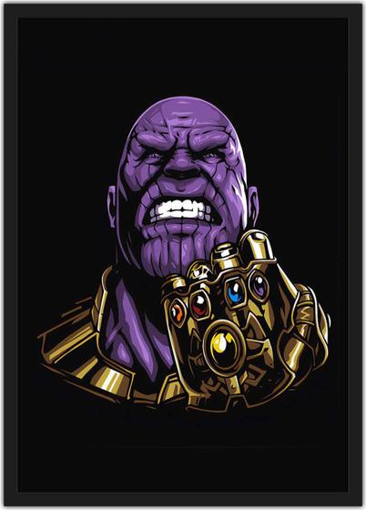 Imagem de Quadro Decorativo Thanos Nerd Geek Super Heróis Decorações Com Moldura G01