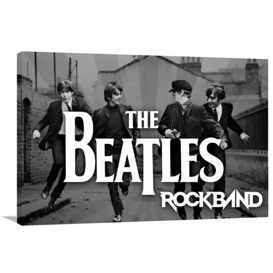 Imagem de Quadro decorativo The Beatles Rockband com Tela em Tecido