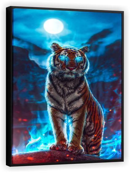 Imagem de Quadro Decorativo Tigre Abstrato Animais Tela Canvas Premium Salas 