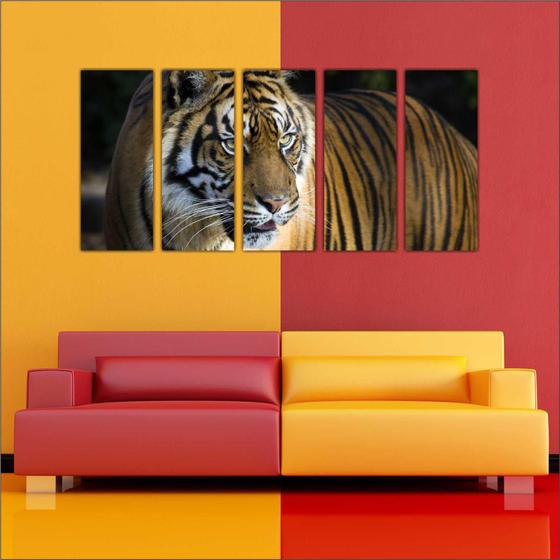 Quadro Decorativo Tigre Animais Decorações Salas Interiores Menor preço em Quadro Decorativo Tigre Animais Decorações Salas Interiores