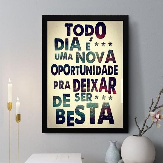 Imagem de Quadro Decorativo Todo Dia é Uma Nova Oportunidade 24x18cm - com vidro