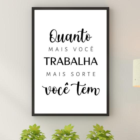 Imagem de Quadro Decorativo Trabalho e Sorte 45x34cm - com vidro
