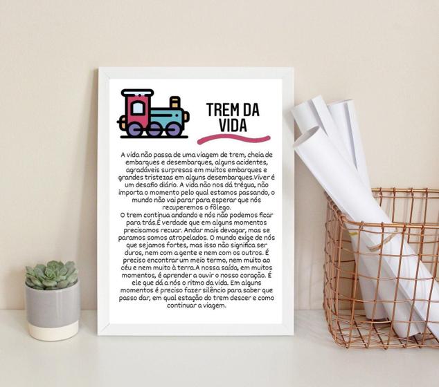 Imagem de Quadro Decorativo Trem Da Vida 33X24Cm - Com Vidro