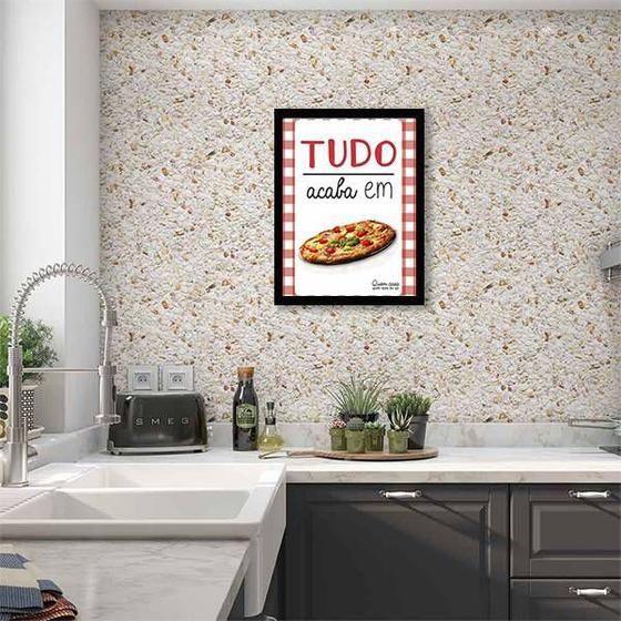 Imagem de Quadro Decorativo Tudo Acaba Em Pizza 45x34cm