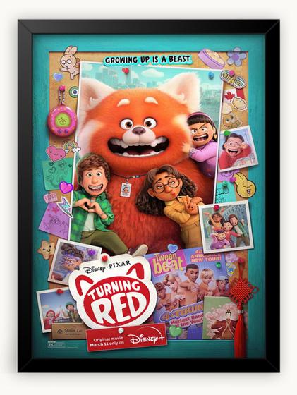 Imagem de Quadro Decorativo Turning Red Red Crescer é Uma Fera Filme Infantil A3 30x42cm