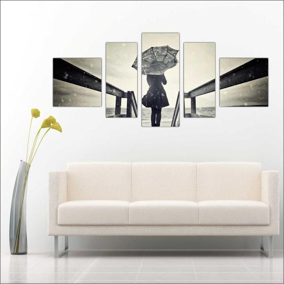 Quadro Decorativo Umbrella Guarda Chuva Mosaico Moderno 5 Peças TT6 Menor preço em Quadro Decorativo Umbrella Guarda Chuva Mosaico Moderno 5 Peças TT6