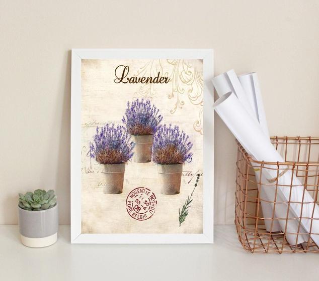 Imagem de Quadro Decorativo Vasinhos De Lavanda 45X34Cm