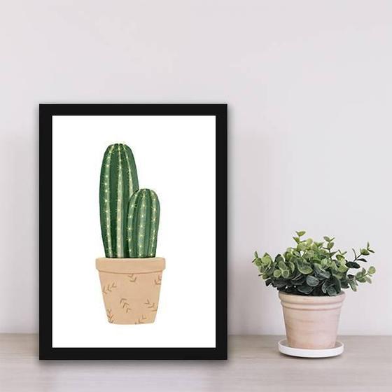 Imagem de Quadro Decorativo Vaso De Cactos 45X34Cm