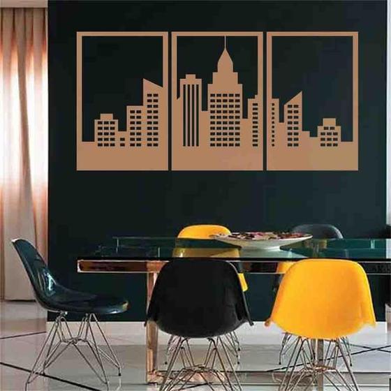 Imagem de Quadro Decorativo Vazado Cidade MDF 3mm Preto