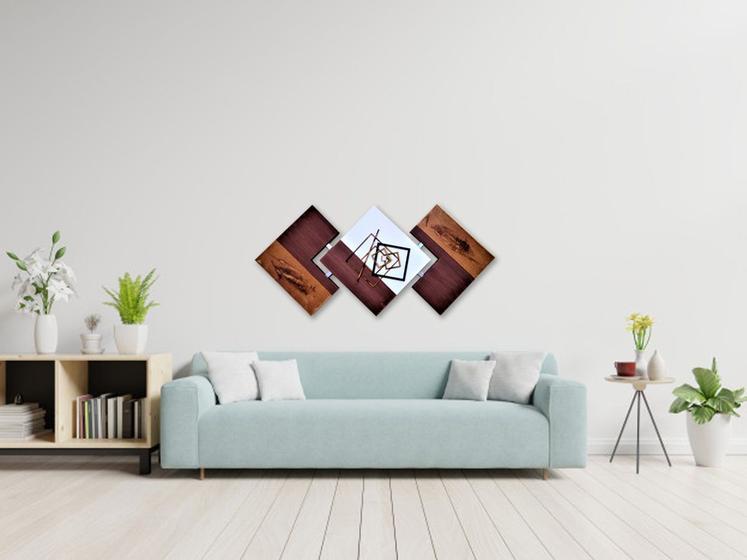 Imagem de Quadro Decorativo Vertical Para Sala Abstrato Pintado a Mão