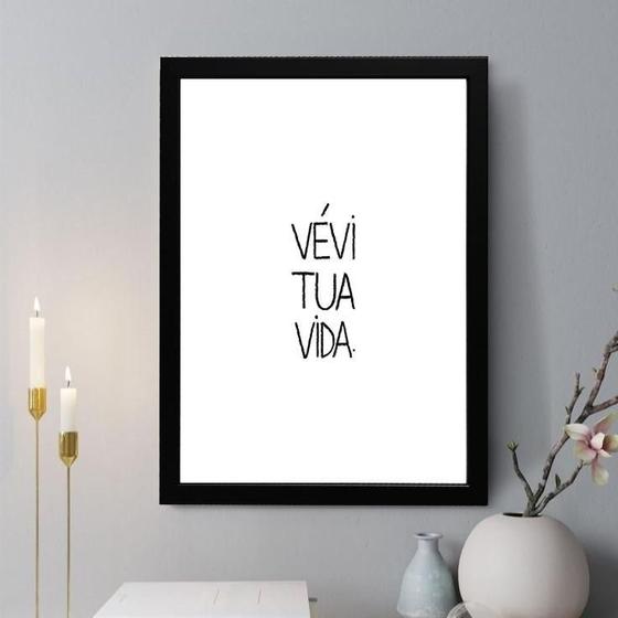 Imagem de Quadro Decorativo Vévi Tua Vida 24X18Cm - Com Vidro