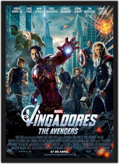 Imagem de Quadro Decorativo Vingadores Filmes Cartaz Cinema Decorações Com Moldura G02