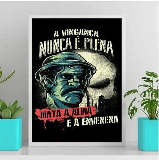 Imagem de Quadro decorativo Vingança Nunca é Plena 33x24cm - Vidro