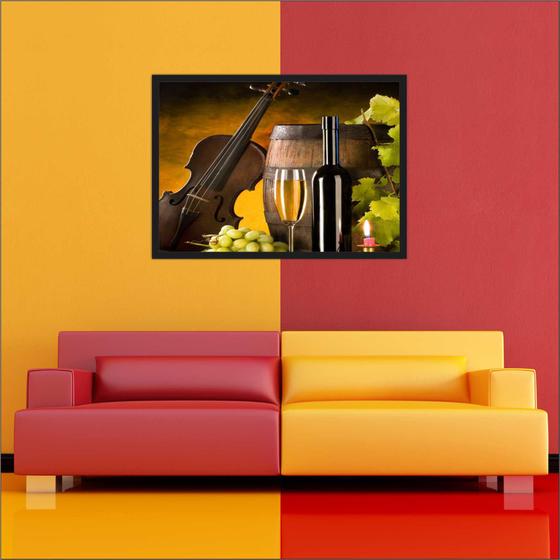 Imagem de Quadro Decorativo Vinho Wine Salas Interiores Com Moldura 10