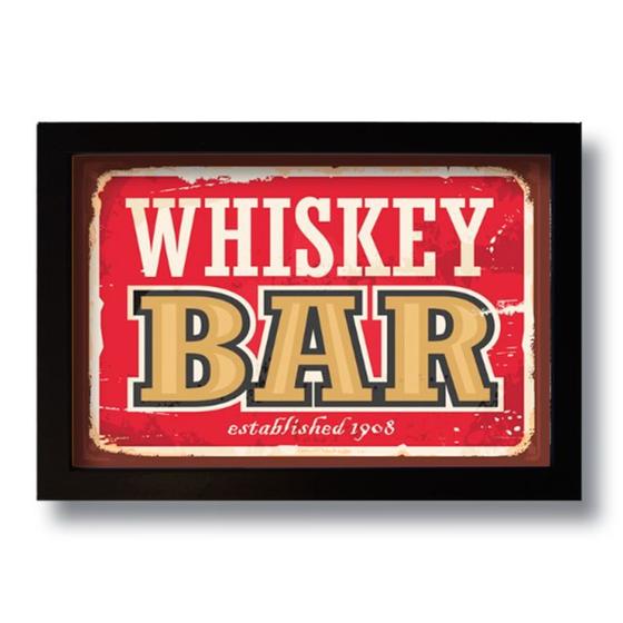 Imagem de Quadro Decorativo Vintage Bar Whiskey  33x43 cm