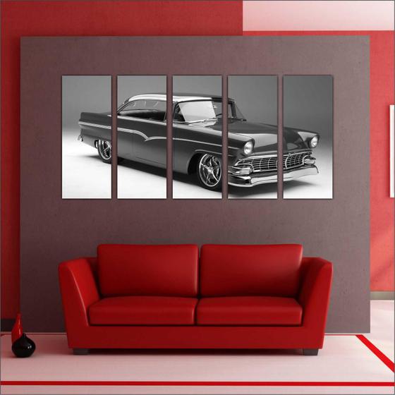 Quadro Decorativo Vintage Carros Antigos Mosaico Com 5 Peças GG14 Menor preço em Quadro Decorativo Vintage Carros Antigos Mosaico Com 5 Peças GG14