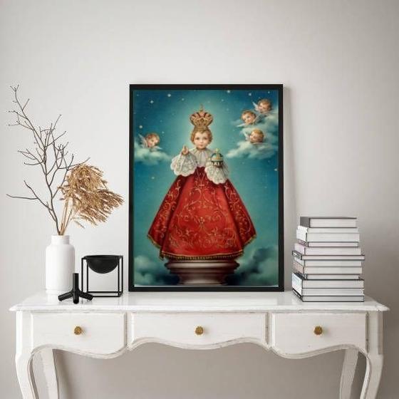 Imagem de Quadro Decorativo Vintage Menino Jesus De Praga 24X18Cm