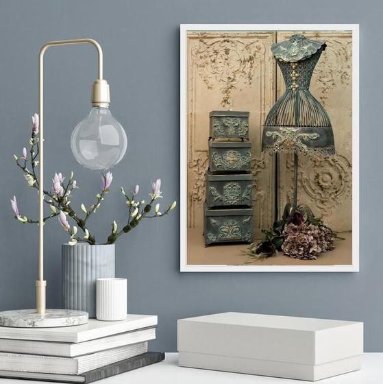 Imagem de Quadro Decorativo Vintage Moda Fotografia Manequim 33X24Cm