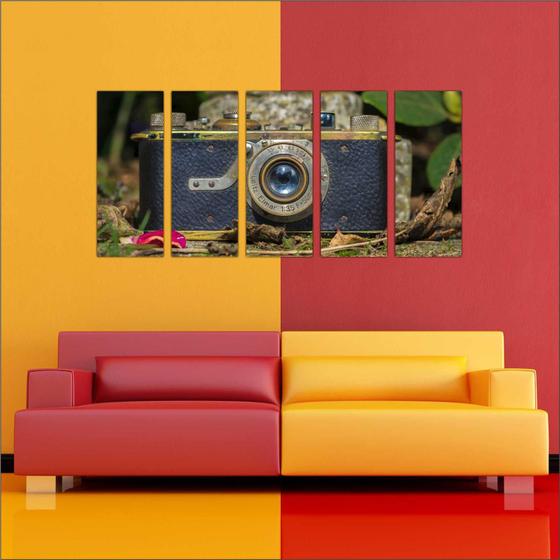 Quadro Decorativo Vintage Retrô Antigo Fotografia Máquina Mosaico 5 Peças GG3 Menor preço em Quadro Decorativo Vintage Retrô Antigo Fotografia Máquina Mosaico 5 Peças GG3
