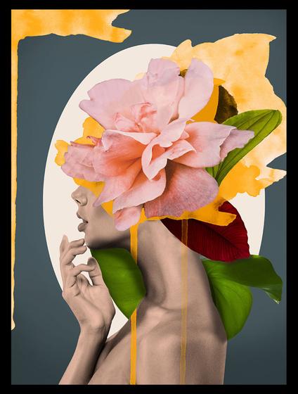 Imagem de Quadro Decorativo Woman Leaf 40cm x 60 cm