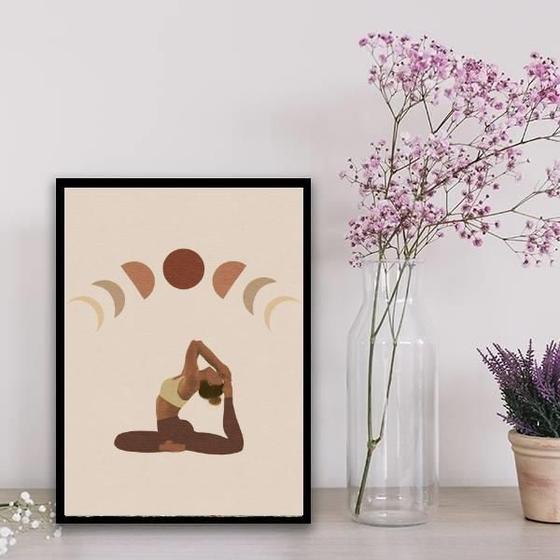 Imagem de Quadro Decorativo Yoga Boho 24X18Cm Preta