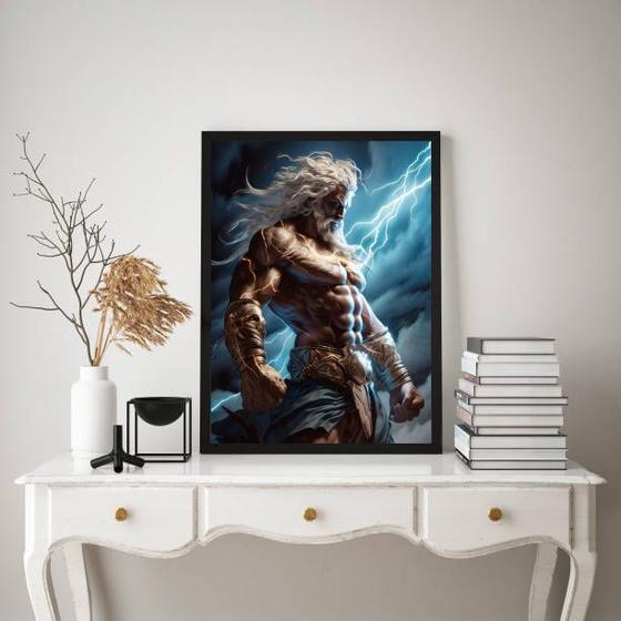 Imagem de Quadro Decorativo Zeus- Deus Grego Do Céu 33x24cm - com vidro