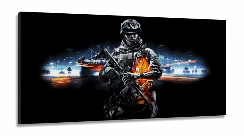 Imagem de Quadro Decorativos Battlefield em Tecido Canvas 130x60 sala m02