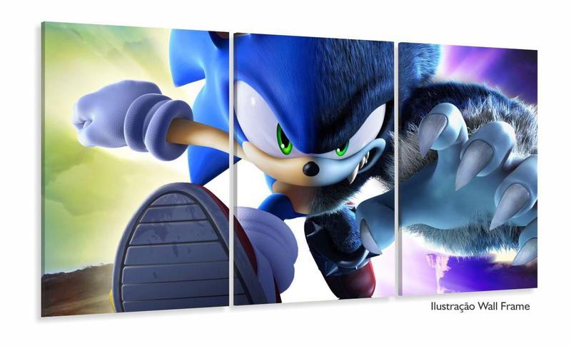 Imagem de Quadro Decorativos Sonic com 3 peças 125x60