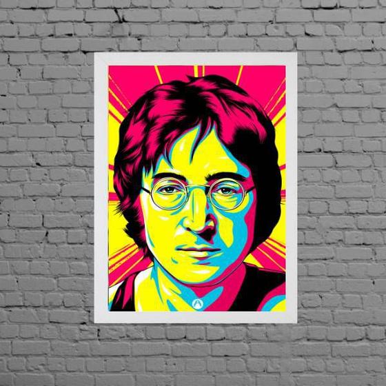 Imagem de Quadro Desenho John Lennon Pop Art 45x34cm - com vidro