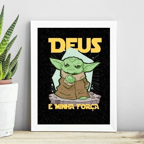 Imagem de Quadro Deus É A Minha Força 24x18cm - com vidro