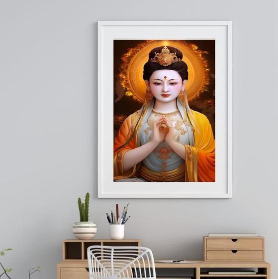 Imagem de Quadro Deusa Chinesa Kuan Yin - 60X48Cm