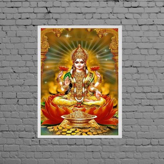 Imagem de Quadro Deusa Da Riqueza Lakshmi 33x24cm