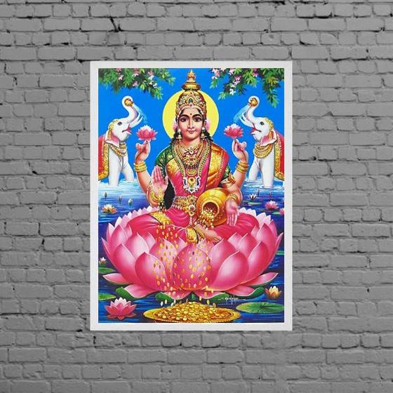 Imagem de Quadro Deusa Hindu Lakshmi 24x18cm - com vidro
