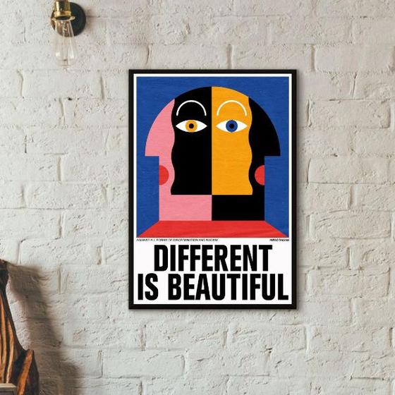 Imagem de Quadro Different Is Beautiful 33x24cm - com vidro
