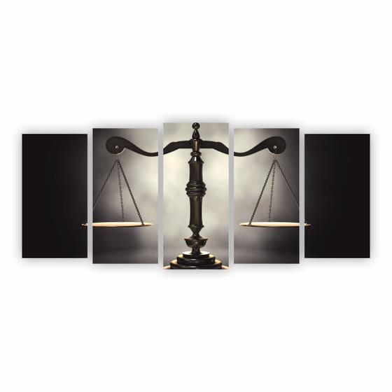 Imagem de Quadro Direito - Balança Da Justiça Preto e Branco em Canvas