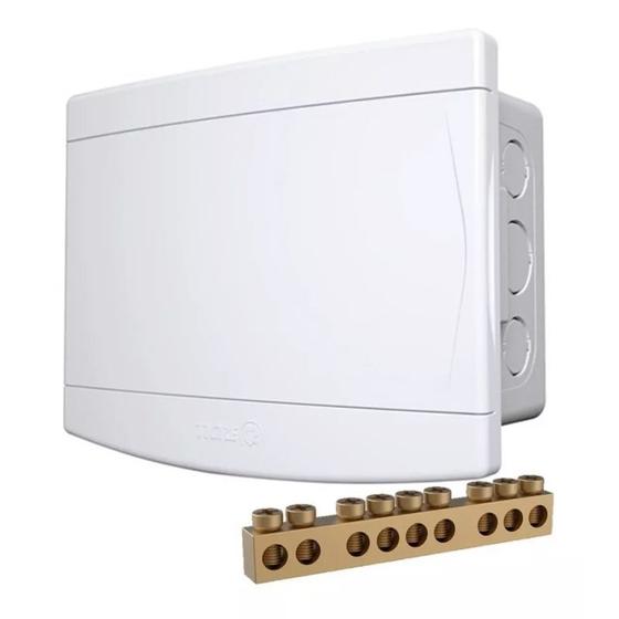 Imagem de Quadro Disjuntor Tigre Embutir 6-8 Disj Com Barramento Cent