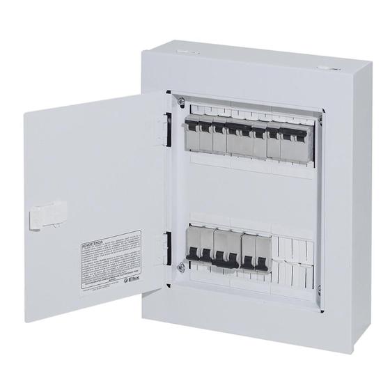 Imagem de Quadro dist compacto bifásico 80a 16disj din sobrepor+geral