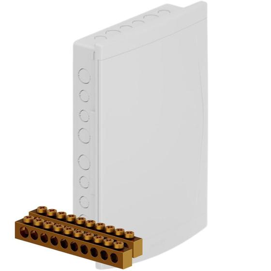 Imagem de Quadro Distribuição Embutir Disjuntores 27/36 Com Barramento PVC Branco Instalações Elétricas Tigre