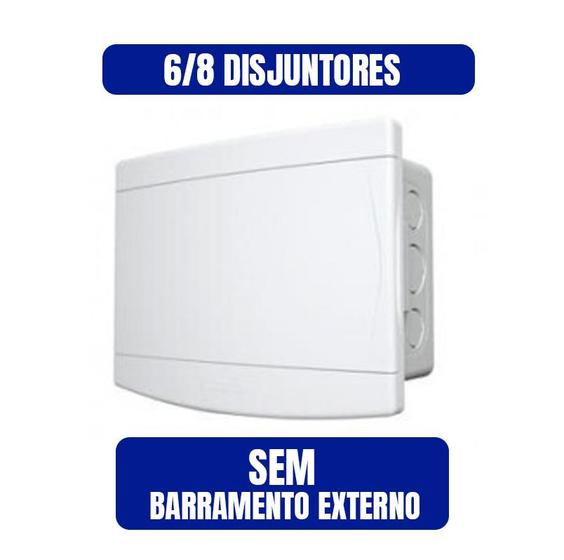 Imagem de Quadro Distribuição PVC de Embutir 6/8 Disjuntores Sem Barramento Externo  TIGRE (33048424)