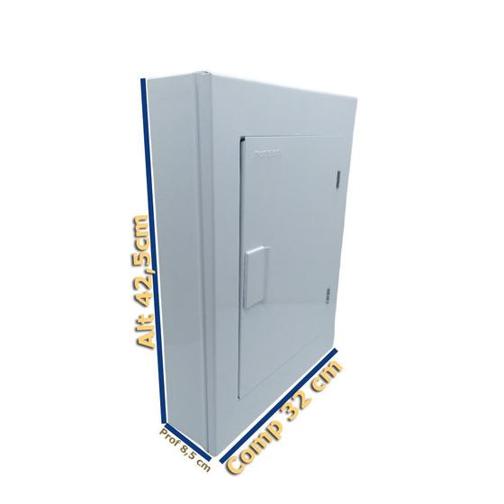 Quadro Distribuição Sobrepor Com Barramento Bifásico 80a 26 Din Moratori Menor preço em Quadro Distribuição Sobrepor Com Barramento Bifásico 80a 26 Din Moratori